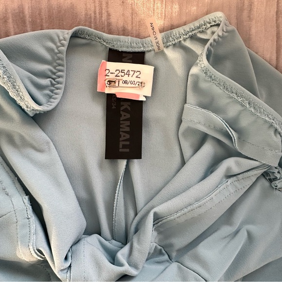 Norma Kamali Low Back Slip Jumpsuit in Powder Blue  (NKAM-WC84) - Picture 4 of 4